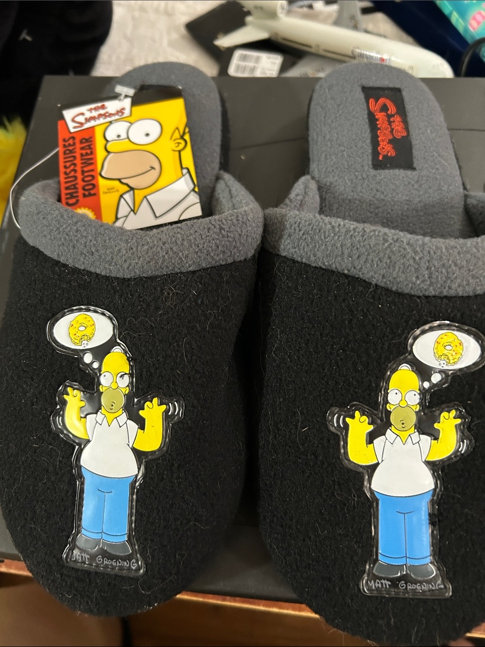 The Simpsons Homer Black Slip-On Men's Slippers